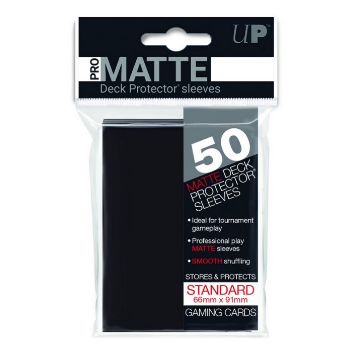 UP - Deck Protector Sleeves - PRO-Matte - Standard Size (50) - Black
