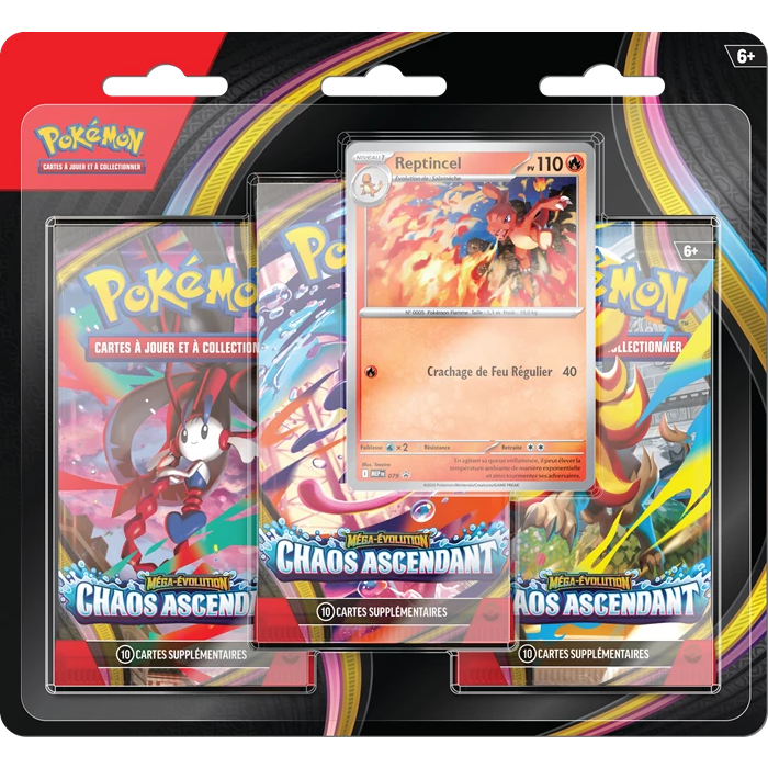 Pokémon -  Méga-Évolution - Chaos Ascendant - Three Pack Blister 